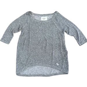 Abercrombie & Fitch Gray Metallic Silver Knit Pullover Sweater Size Large